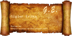 Gigler Erika névjegykártya